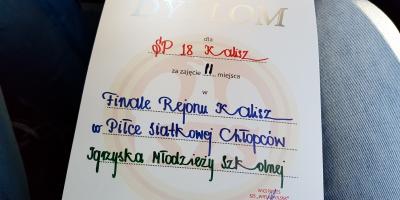 FINAŁ REJONU KALISZ W PIŁCE SIATKOWEJ CHŁOPCÓW