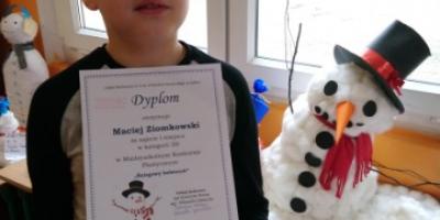 I miejsce w konkursie plastycznym pt. "Śniegowy bałwanek"