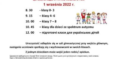 Rozpoczęcie roku szkolnego 2022/23