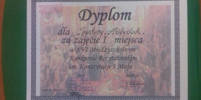 XVI Międzyszkolny Konkurs Recytatorski im. Konstytucji 3 Maja